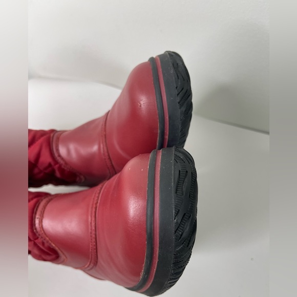 COACH Women’s Samara Quilted Winter Boots RED WINE Size 7.5 Designer Worn Once - Picture 6 of 7